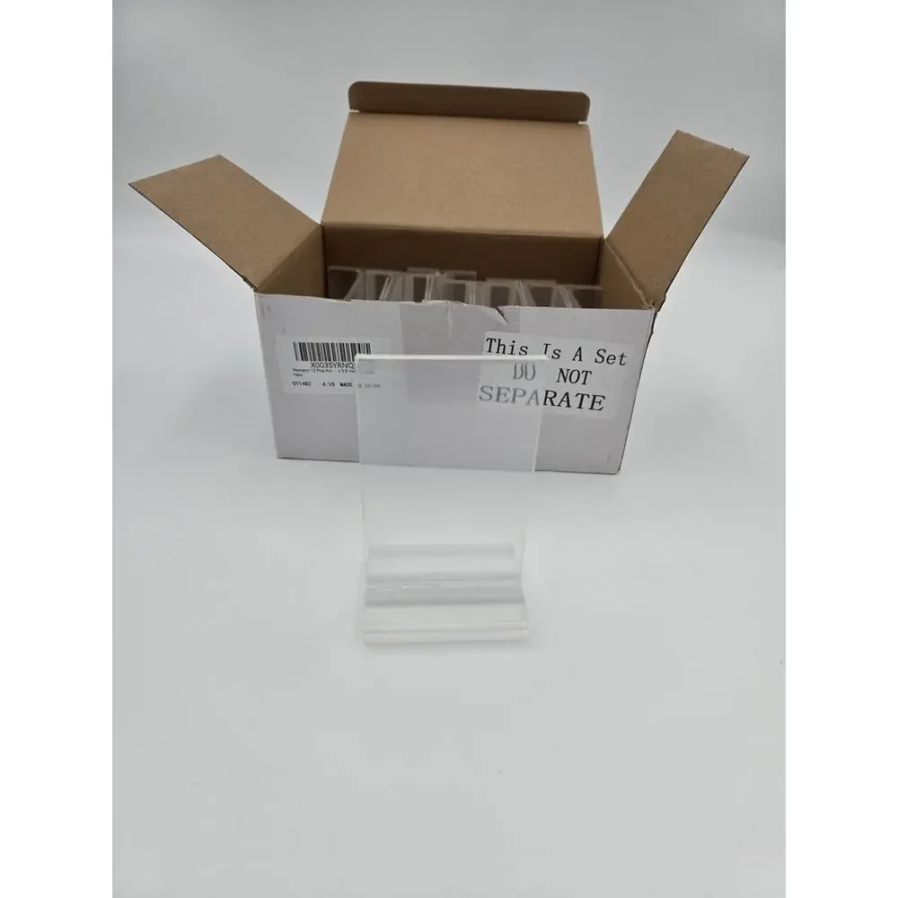 12 Pack Acrylic Sign Holders 3.5x5 Clear Double Sided T Stand Open Box